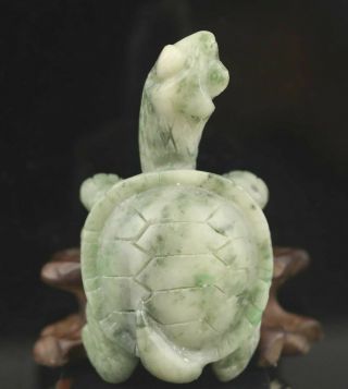 Chinese natural jadite hand - carved jade dragon tortoise statue pendant 3 inch 3