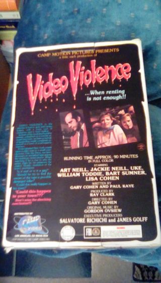 Video Violence RARE BIG BOX VHS 80s video store killer horror gore mutilation 2