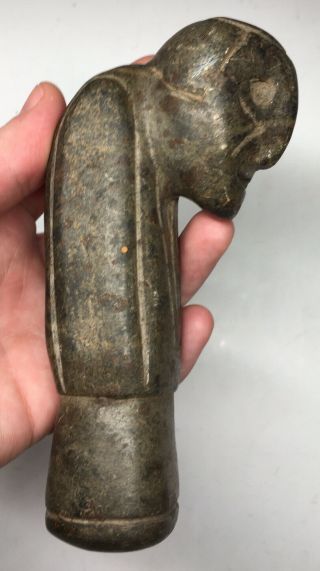 RARE Pre - Historic Human Effigy Steatite Native American Great Pipe Stone Carved 5