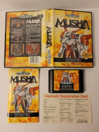 M.  U.  S.  H.  A.  (sega Genesis,  1990) Cib Complete Musha 100 Authentic Rare