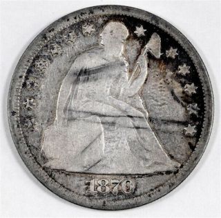 1870 Cc Seated Liberty Silver Dollar - - 12,  462 Minted - - Rare