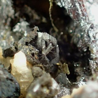 Pearceite - T2ac Fine Crystals On Dolomite Rare Medenec,  Czech Republic