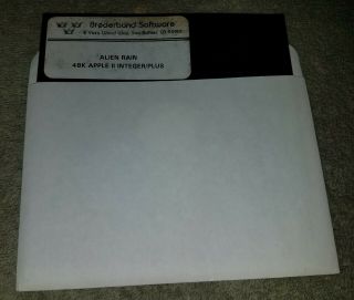 1980 Broderbund Software Rare Alien Rain 48k Apple Integer/plus