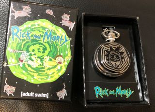 Rick And Morty Official Adult Swim Pocket Watch By Accutime -