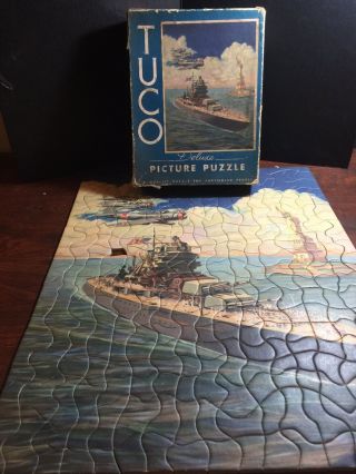 Rare Tuco War Puzzle: " Guardians Of Liberty " Statue Of Liberty Warship - 1 Piece