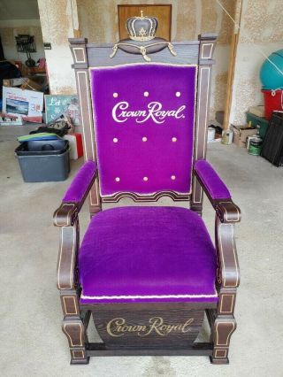 Crown Royal Throne Chair Man Cave Display Advertising Sign & Rare