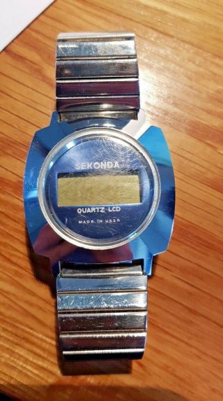 Vintage 70s 80s Mens Sekonda Quartz Lcd Digital Watch Ussr Spares Repairs