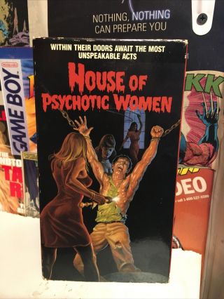 House Of Psychotic Women Vhs 1988 Dub Htf Erotic Rare Horror Gore
