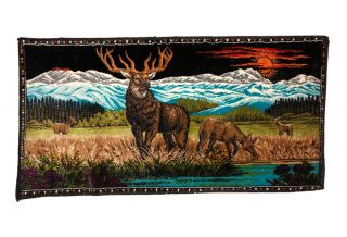 Vintage Landscape Deer Tapestry