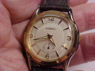 Classic Mans Fossil Watch With Sub - Second Hand T/t Case Vt - 2479 Omega