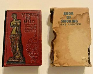 Vintage Corona Book Of Smoking Venus De Milo Table Lighter Rare Novelty Hidden