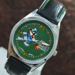 Vintage Seiko 5 Donald Duck Day Date 17 Jewels 6309 Automatic Wrist Watch