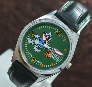 Vintage Seiko 5 Donald Duck Day Date 17 Jewels 6309 Automatic Wrist Watch 2