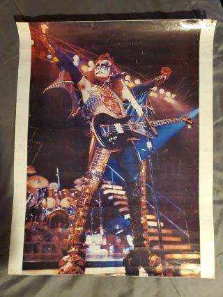 Vintage 1977 Kiss Gene Simmons Aucoin Carnival Poster.  Very Rare.  Pre - Owned.