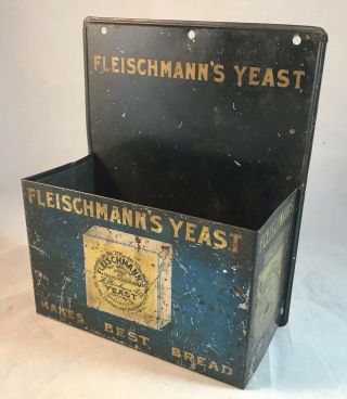 Rare Vtg Fleischmann’s Yeast Tin Wall - Mount Box