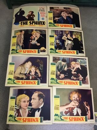 Vintage Movie Lobby Card Set The Sphinx Lionel Atwill So Rare