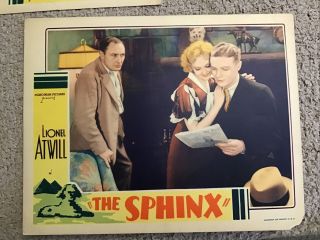 VINTAGE MOVIE LOBBY CARD SET THE SPHINX LIONEL ATWILL SO RARE 3