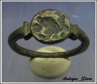 Nemean Lion Ancient Bronze Legionary Roman Ring Intaglio Rare