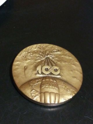 Coca Cola Bronze Token 100 Years Centennial Celebration Very Rare Medallic.  Art