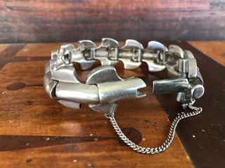 Rare Vintage Antonio Pineda 970 Silver Taxco Modernist Link Bracelet Circa 1950’