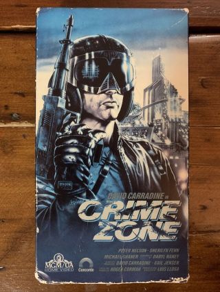 Crime Zone Vhs Mgm Horror Sov Htf Oop Cult Rare Future Marshal Law Big Brother