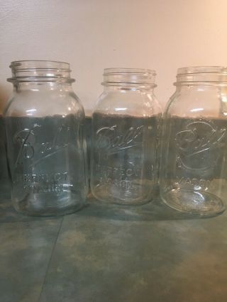 Vintage Antique Ball Wide Mouth Mason Jar 32oz Made In Usa.  Set Of 3.