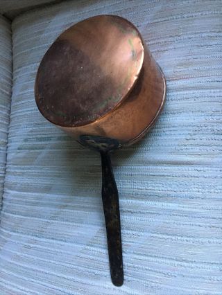 Rare 3 Qt Vintage / Antique Copper & Cast Iron Sauce Pan Pot