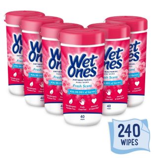 Wet Ones 6 Canister Each 40 Ct Total 240 Fresh Scent