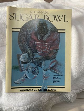 Rare 1981 Sugar Bowl Program Georgia V Notre Dame Hershel Walker Uga