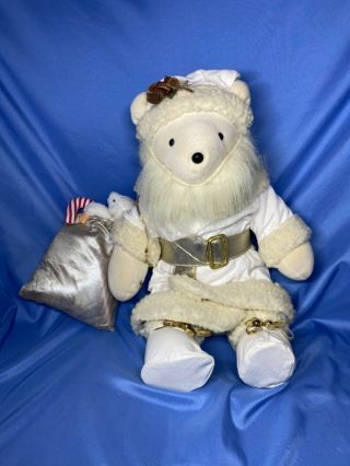 Muffy Vander Bear Noel Christmas Bear White Dress With Silver Bag Artist 1989
