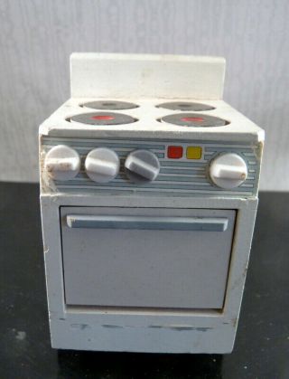 Vintage Wooden Electric Stove Oven 1:12 Dollhouse Miniature