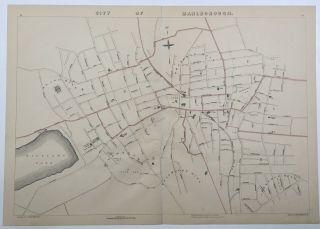 1891 Map Of The City Of Marlborough Mass Ma Marlboro Old Vintage
