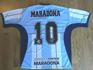 rare hand signed Diego Maradona Last Testimonial Shirt with 3