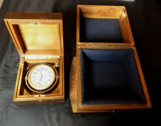 Vintage Longines Ship Clock Deck Watch Marine Chronometer In Rare Double Box