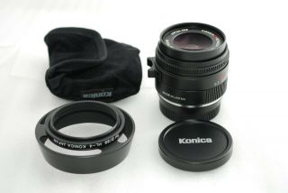 " Rare Top " Konica M - Hexanon 35mm F/2 With Hood For Leica M - Mount 3852