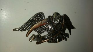 VINTAGE 2002 ALCHEMY GOTHIC REAPER ' S ARMS PEWTER BELT BUCKLE RARE 3