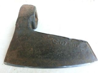 1.  36 Lbs/ 5 " Old Antique Hand Forged Wrought Axe Head Hatchet Old Tool Marked 9
