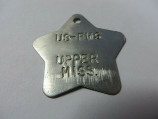 Vintage License Tag UPPER MISSISSIPPI U.  S.  Fish & Wildlife Service Antique 2