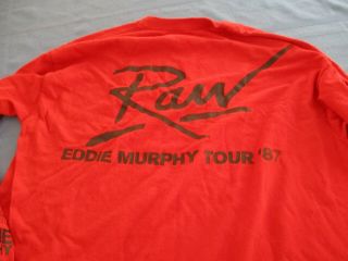 Eddie Murphy Authentic Raw 1987 Tour Lng Slv Large T - Shirt Rare