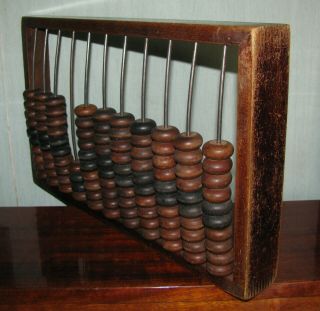 Antique Vintage Wood Wooden Abacus Dovetail Large 18 X 11in