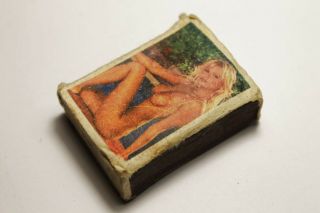 Antique Bulgarian Naked Lady Stick Matchbox Holder 3