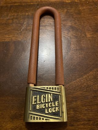 Rare Vintage 1930s - 40s Elgin Bicycle Lock (no Key)