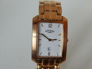 ROTARY GENTS RECTABGULAR DRESS WATCH WITH DATE 2