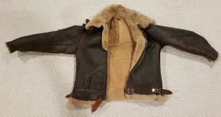 Size 42 Ww2 A2 Leather Flight Jacket Wwii Sheepskin Bomber Rare Hlb