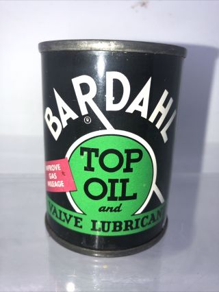 Vintage Bardahl Top Oil And Valve Lubricant 4 Fl.  Ozs.  Full Can Rare.
