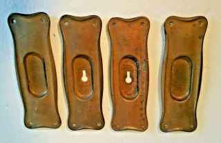Vintage Brass Metal Door Knob Back Plates Total 4 (4vtg)