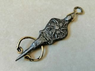 Very Rare Extremely Ancient Viking Amulet Silver Color Artifact Authentic