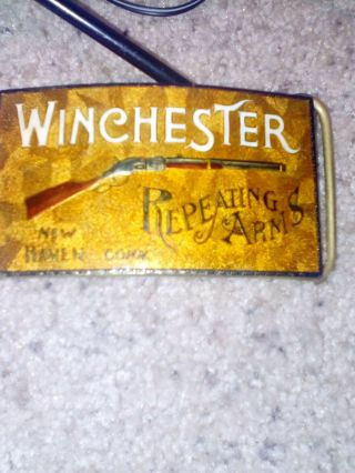 Vgt Custom Winchester Repeating Arms Brass Belt Buckle Very Rare
