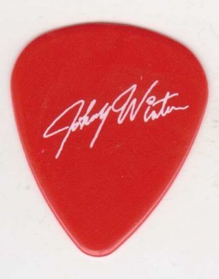 Rare Johnny Winter Signature Guitar Pick Texas Blues Tour Concert Collectible