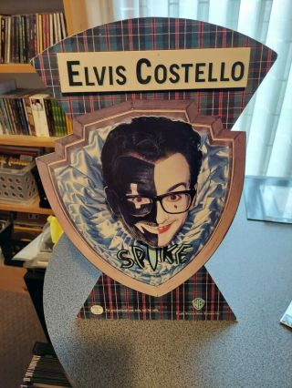Elvis Costello " Spike " Very Rare Cardboard Promo Only Stand Up - With Bobble Head